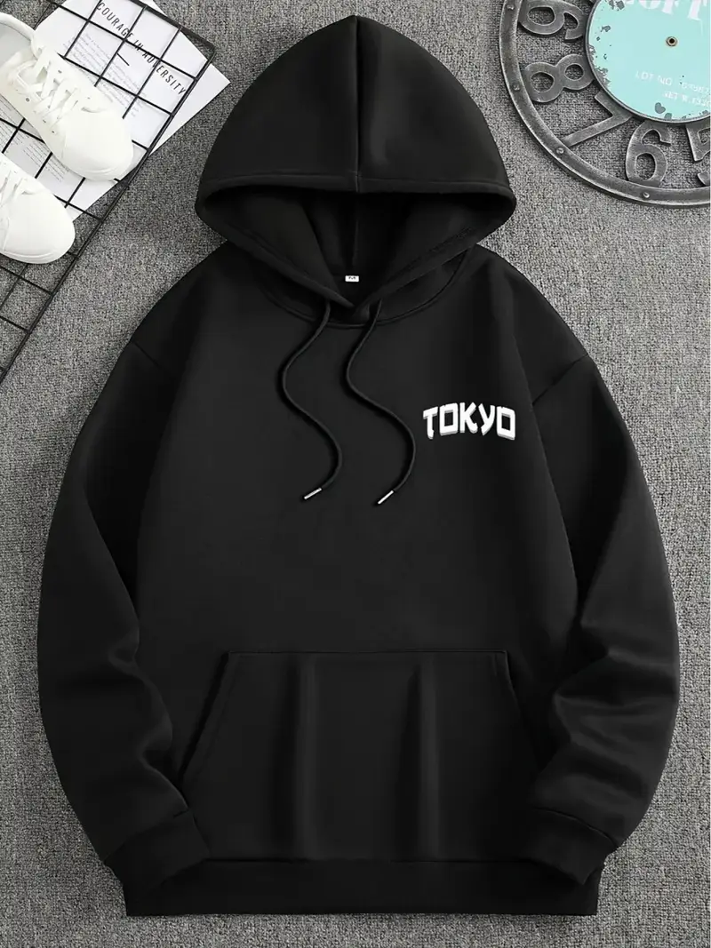 mens tokyo graphic hoodie soft polyester loose fit black - Temu mens tokyo graphic hoodie soft polyester loose fit black - Temu